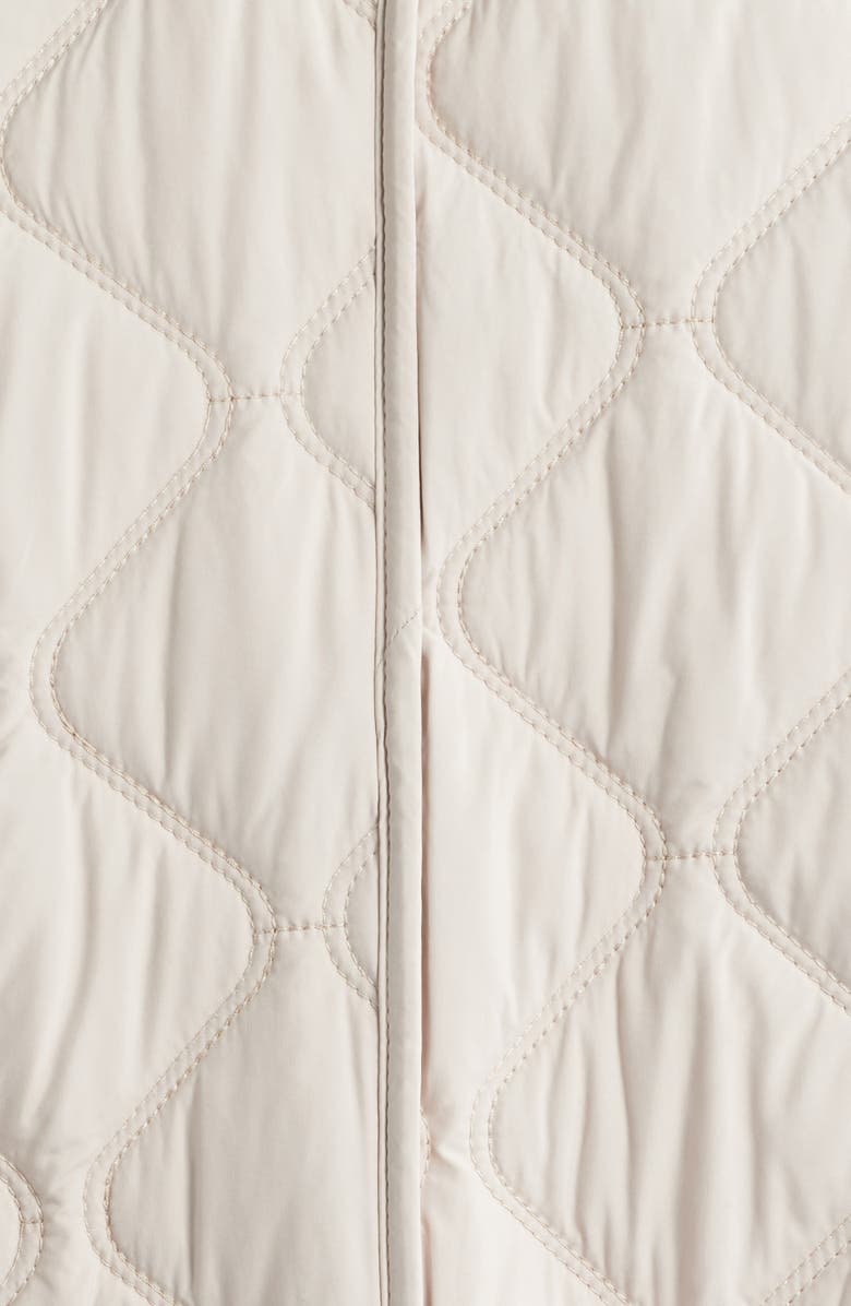 Bernardo Quilted Jacket with Removable Hood, Alternate, color, Egg Shell