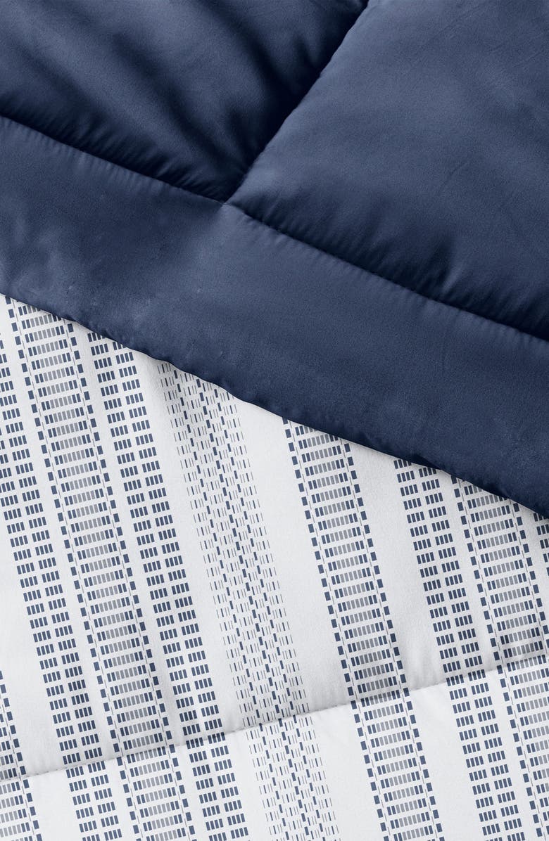 HOMESPUN Premium Down Alternative Farmhouse Dreams Reversible Comforter Set, Alternate, color, Navy