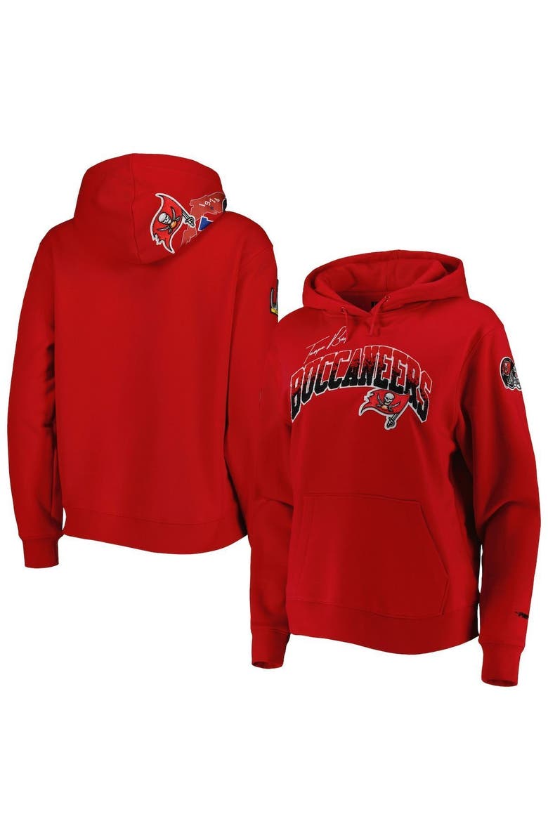 PRO STANDARD Women's Pro Standard Red Tampa Bay Buccaneers Local Patch Pullover Hoodie, Main, color,