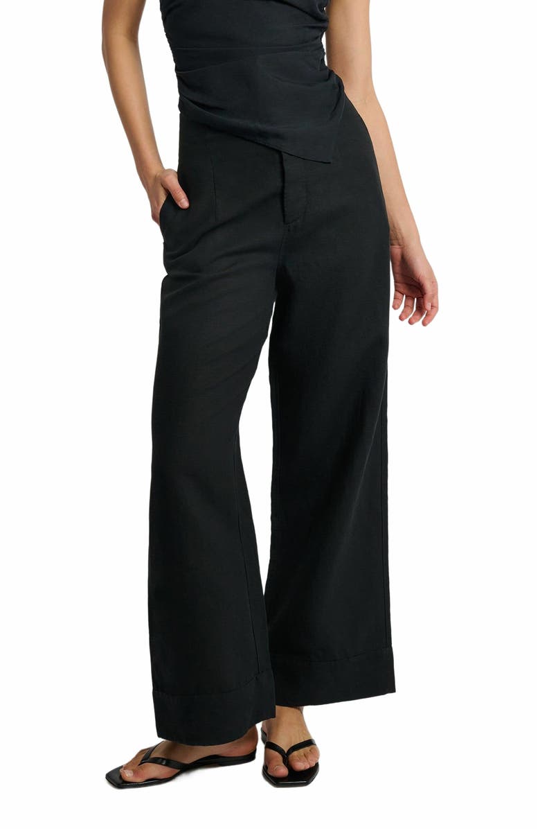 Onia Air Linen Paperbag Trouser, Alternate, color, 