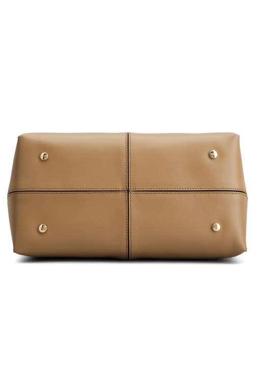 Tod's Small  Di Bag Folio Leather Tote In Cappuccino