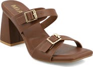 MIA Rene Double Buckle Block Heel Sandal