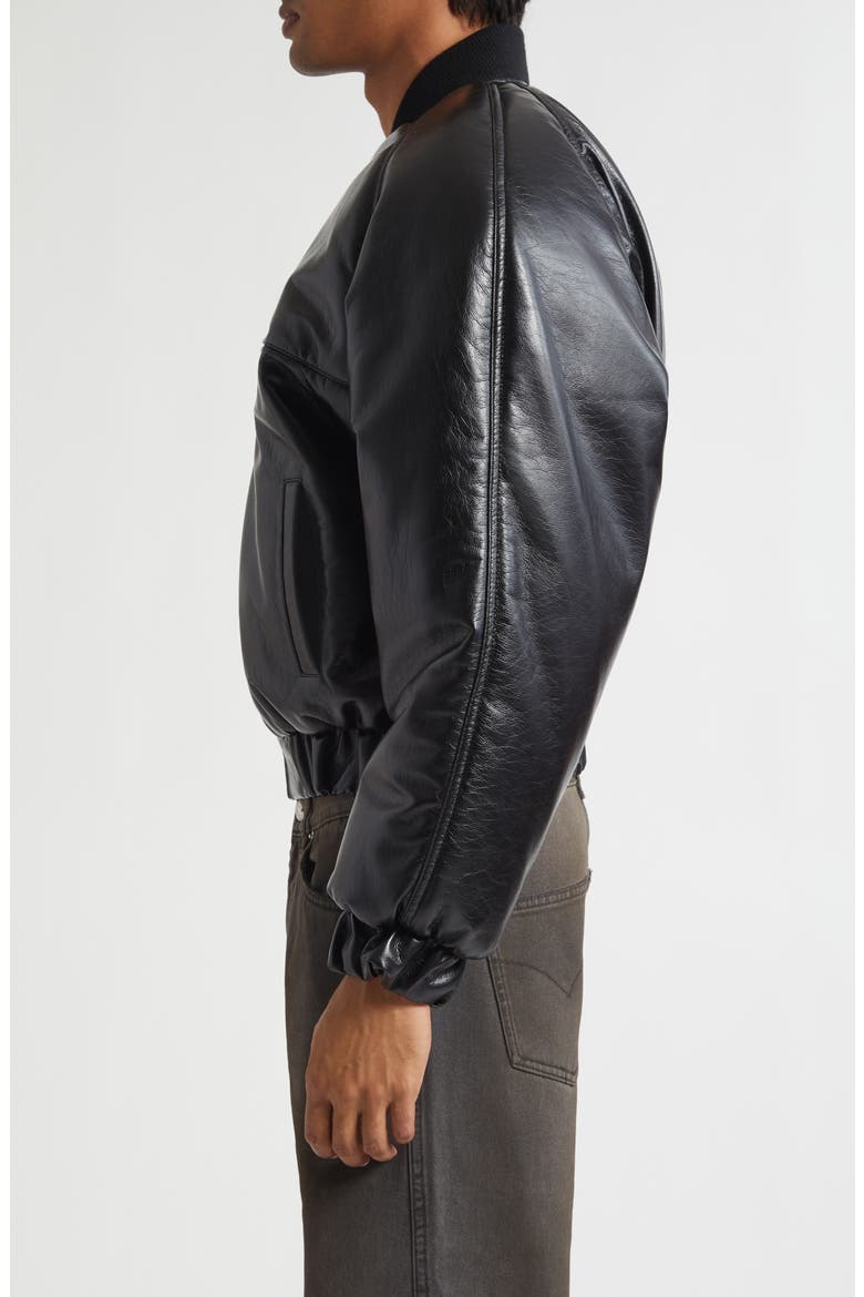 Riot Faux Leather Bomber Jacket, Alternate, color, BLACK
