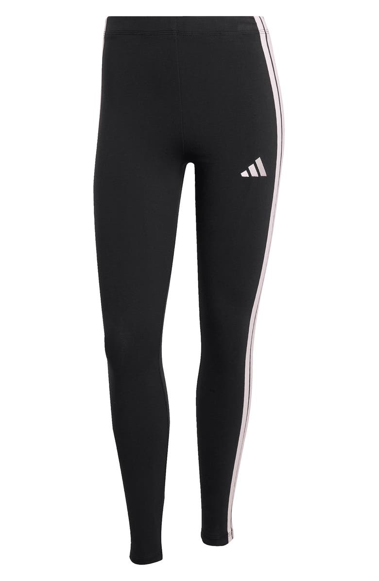 adidas 3-Stripe Leggings, Alternate, color, Black/ Clear Pink