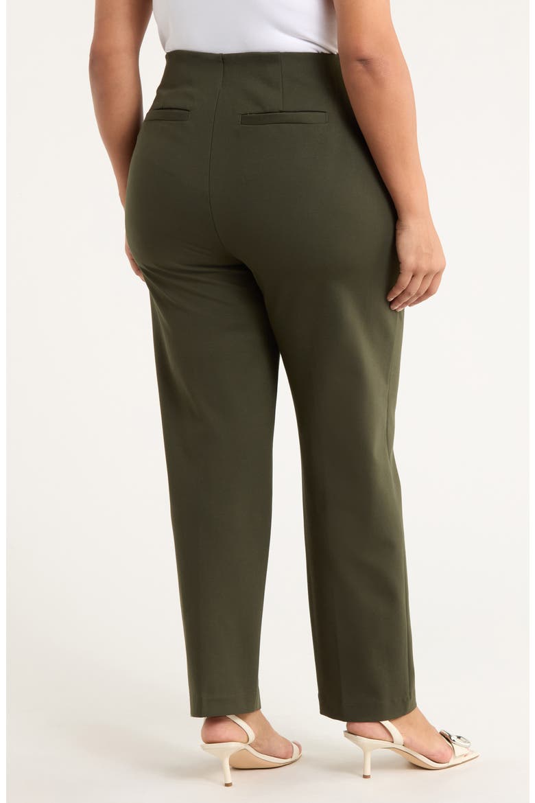 Pintuck Pleat Front Slim Leg Pants, Alternate, color, OLIVE BRANCH