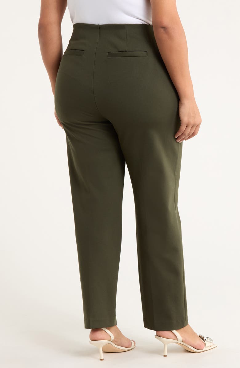 Liverpool Pintuck Pleat Front Slim Leg Pants, Alternate, color, Olive Branch