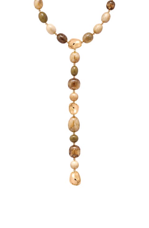 Serene Stone Lariat Necklace