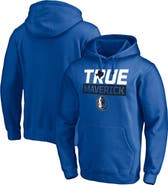 FANATICS Men's Fanatics Branded Blue Dallas Mavericks Post Up Hometown Collection Fitted Pullover Hoodie