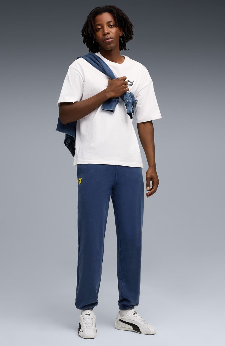 PUMA Scuderia Ferrari Sportswear Logo Cotton Sweatpants, Alternate, color, Persian Blue