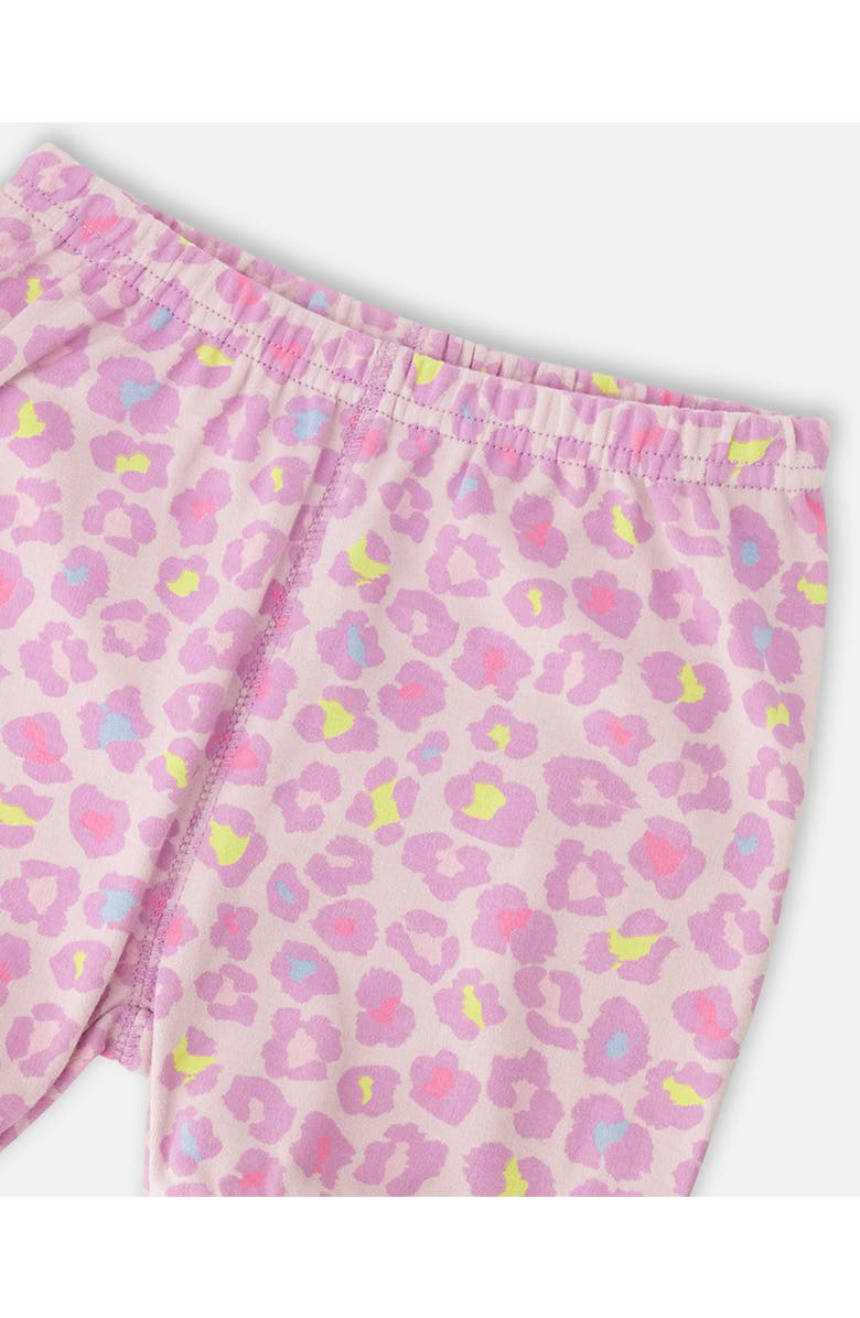 Deux par Deux Organic Cotton Animal Print Two-Piece Pyjama Set, Alternate, color, Purple Animal Print