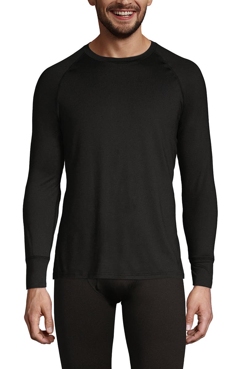 Lands' End Stretch Thermaskin Long Underwear Crew Base Layer, Main, color, 