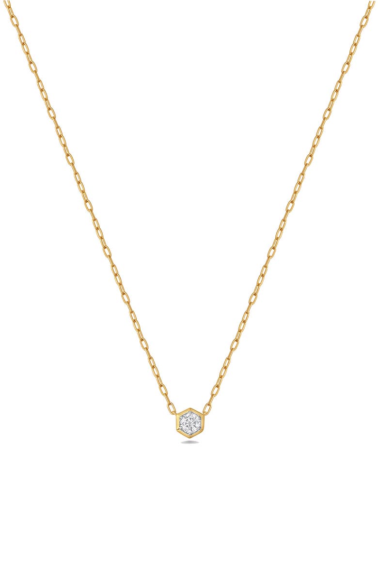 Sara Weinstock Honeycomb Diamond Pendant Necklace, Main, color, Yellow Gold