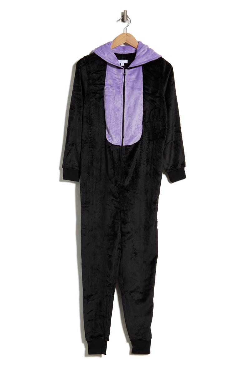 Halloween Unionsuit Cat Jumpsuit, Alternate, color, SOLID BLACK