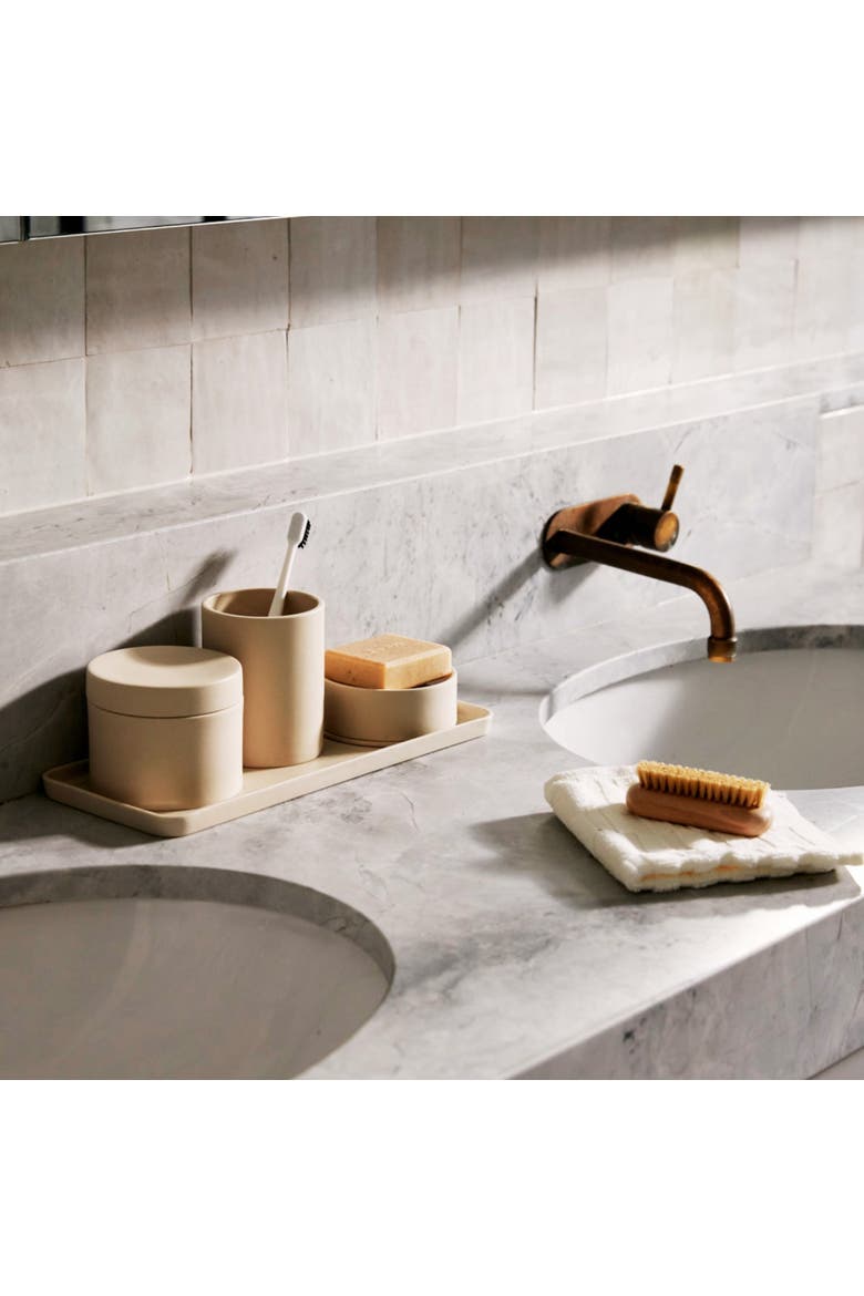 Sabbia Container - Versatile Bathroom Storage Accessories - 10cm x 8cm, Alternate, color, Sand