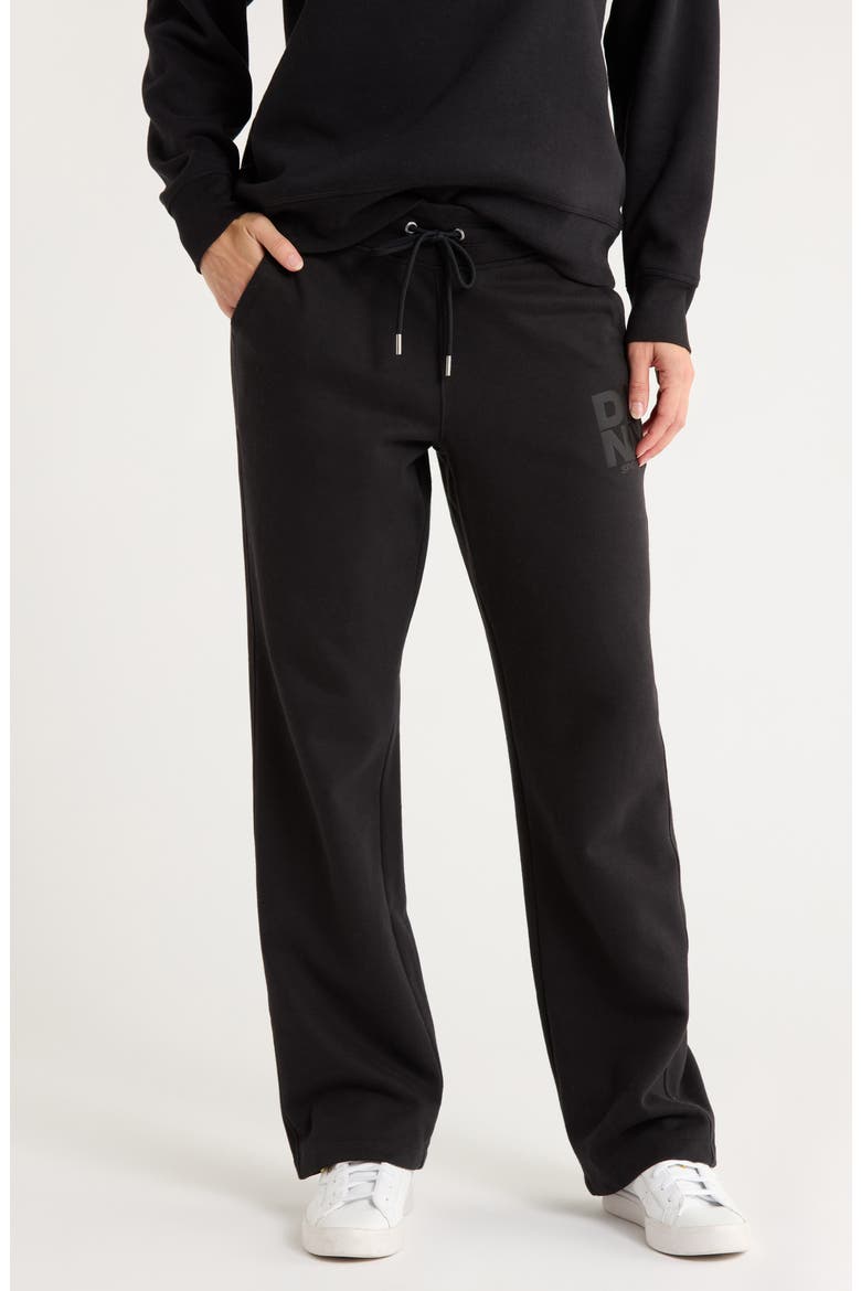 Stacked Logo Bootcut Sweatpants, Main, color, BLACK