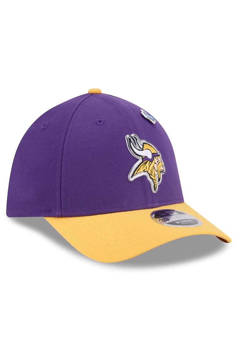 Men's New Era  Purple/Gold Minnesota Vikings 2026 NFL Draft 39THIRTY M-Crown Flex Hat, Alternate, color, Purple