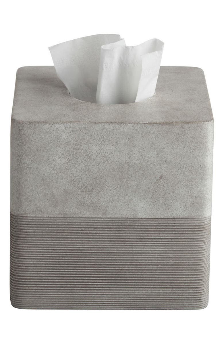 ROSELLI TRADING COMPANY City Line Tissue Box Cover, Alternate, color, Grey