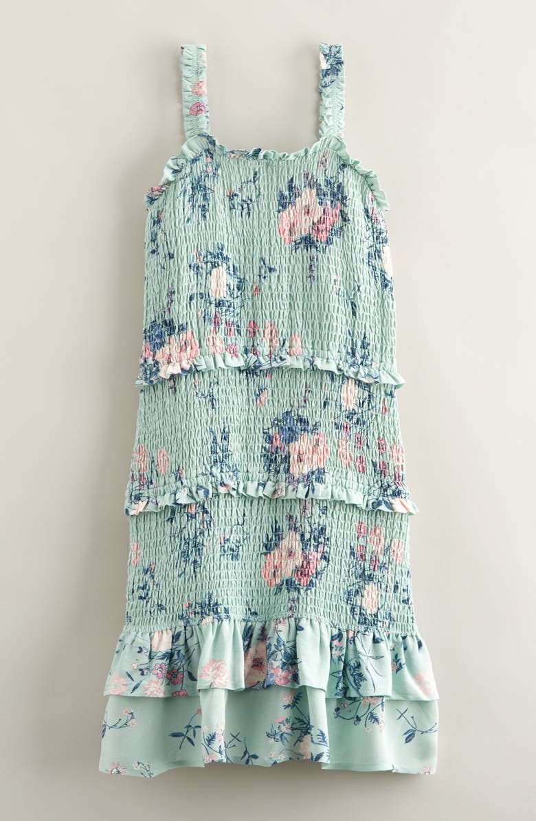 Nordstrom Kids' Smocked Ruffle Dress, Main, color, Green Cameo Bouquet