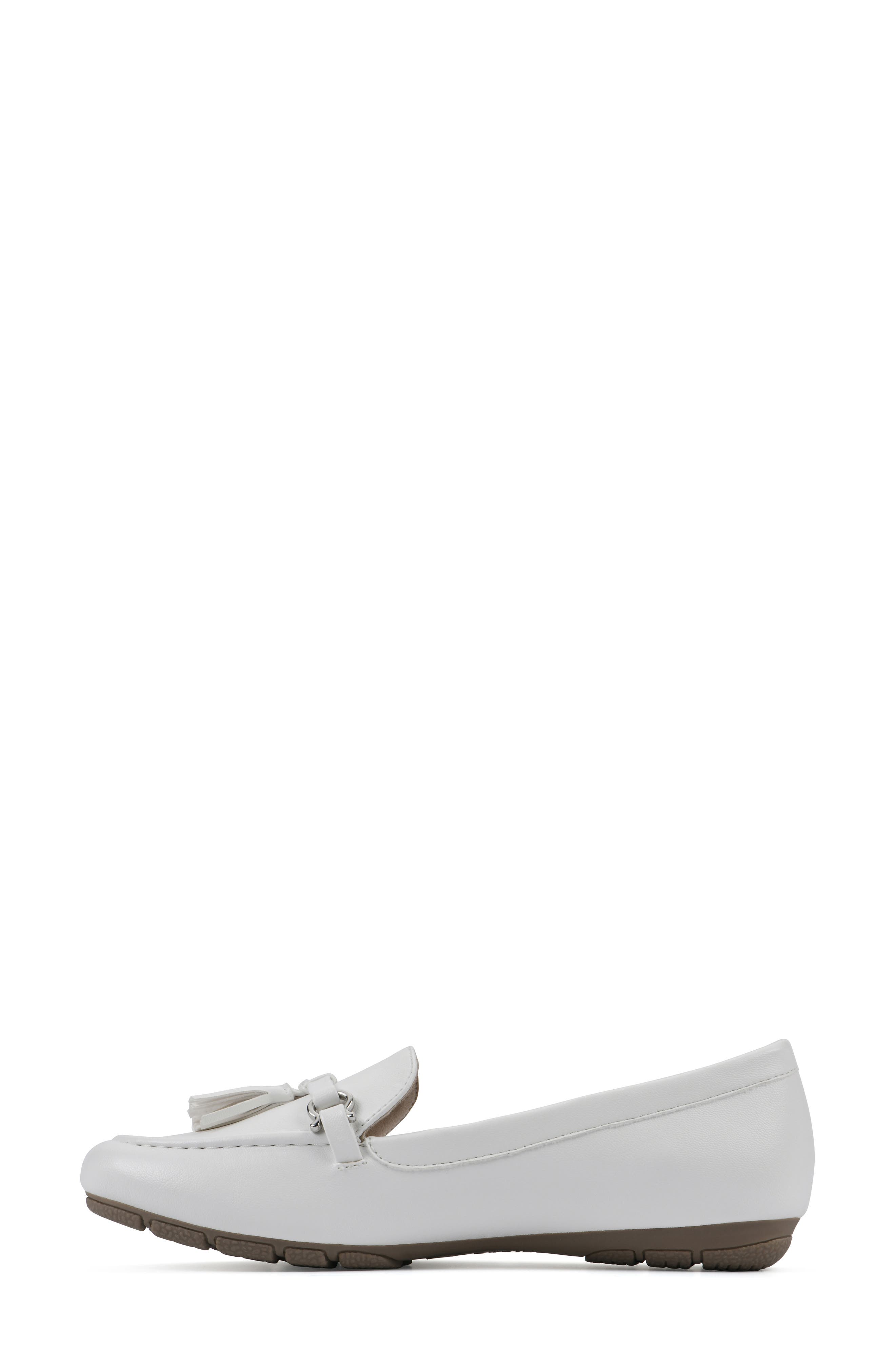 Gush Tassel Loafer - Wide Width Available, Alternate, color, WHITE/ SMOOTH