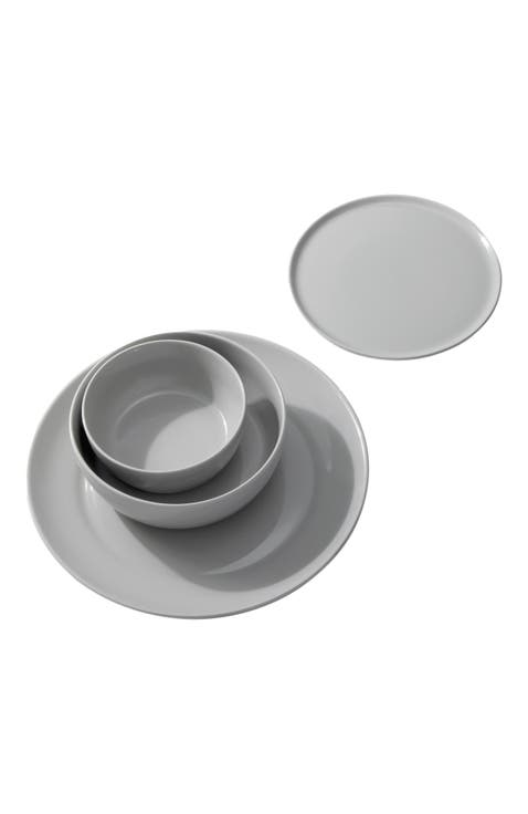 Wide Rim Dinnerware Set - 4 Piece Set