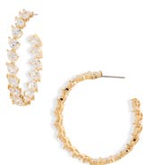 Nordstrom Angled Cubic Zirconia Hoop Earrings