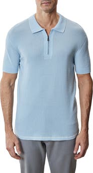 Robert Barakett Denton Short Sleeve Zip Organic Cotton Sweater Polo