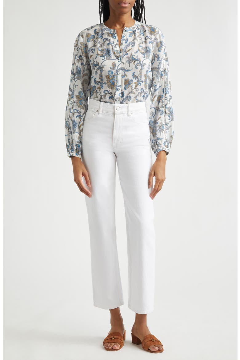 Leah Ankle Straight Leg Jeans, Alternate, color, WHITE