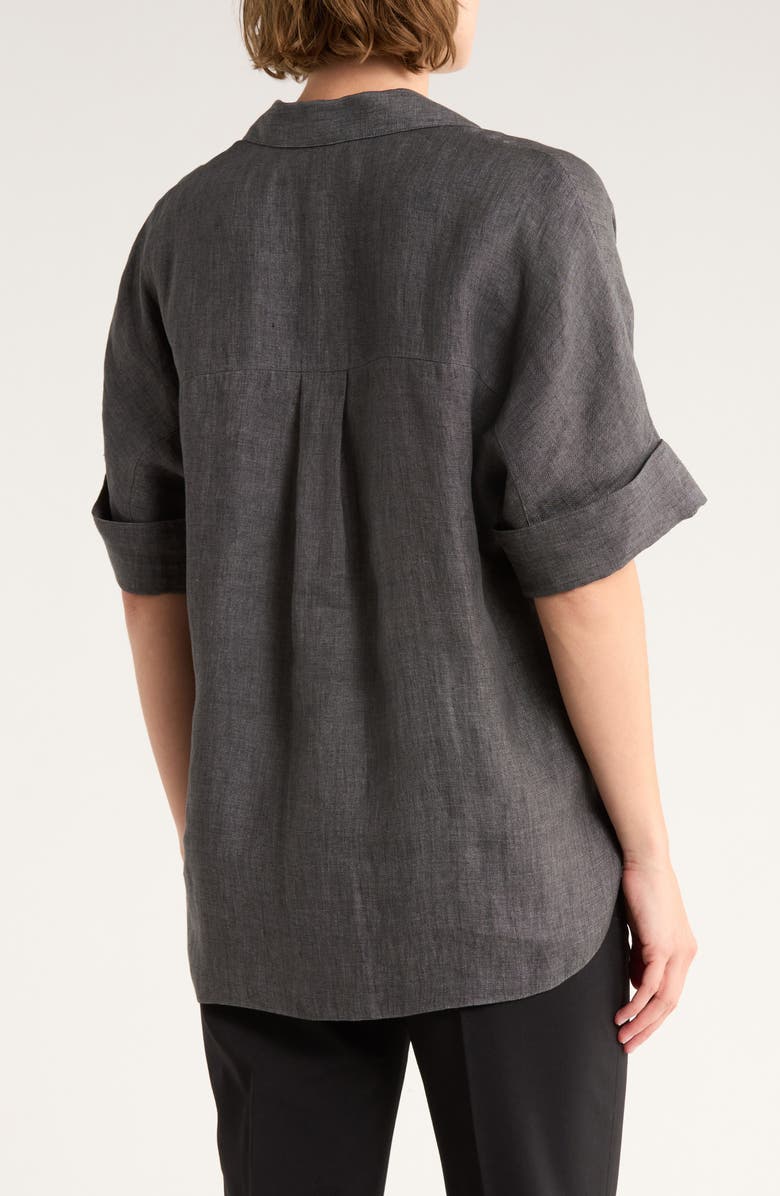 Theory Ralfinn Drape Camp Shirt, Alternate, color, Pewter Melange