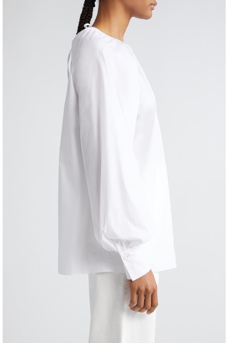 Gathered Neck Top, Alternate, color, WHITE