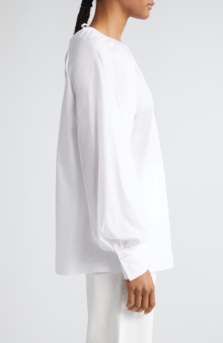 Eleventy Gathered Neck Top, Alternate, color, White