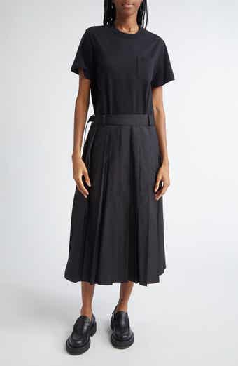 Sacai Mixed Media Belted Dress | Nordstrom Sacai Mixed Media Belted Dress | Nordstrom
