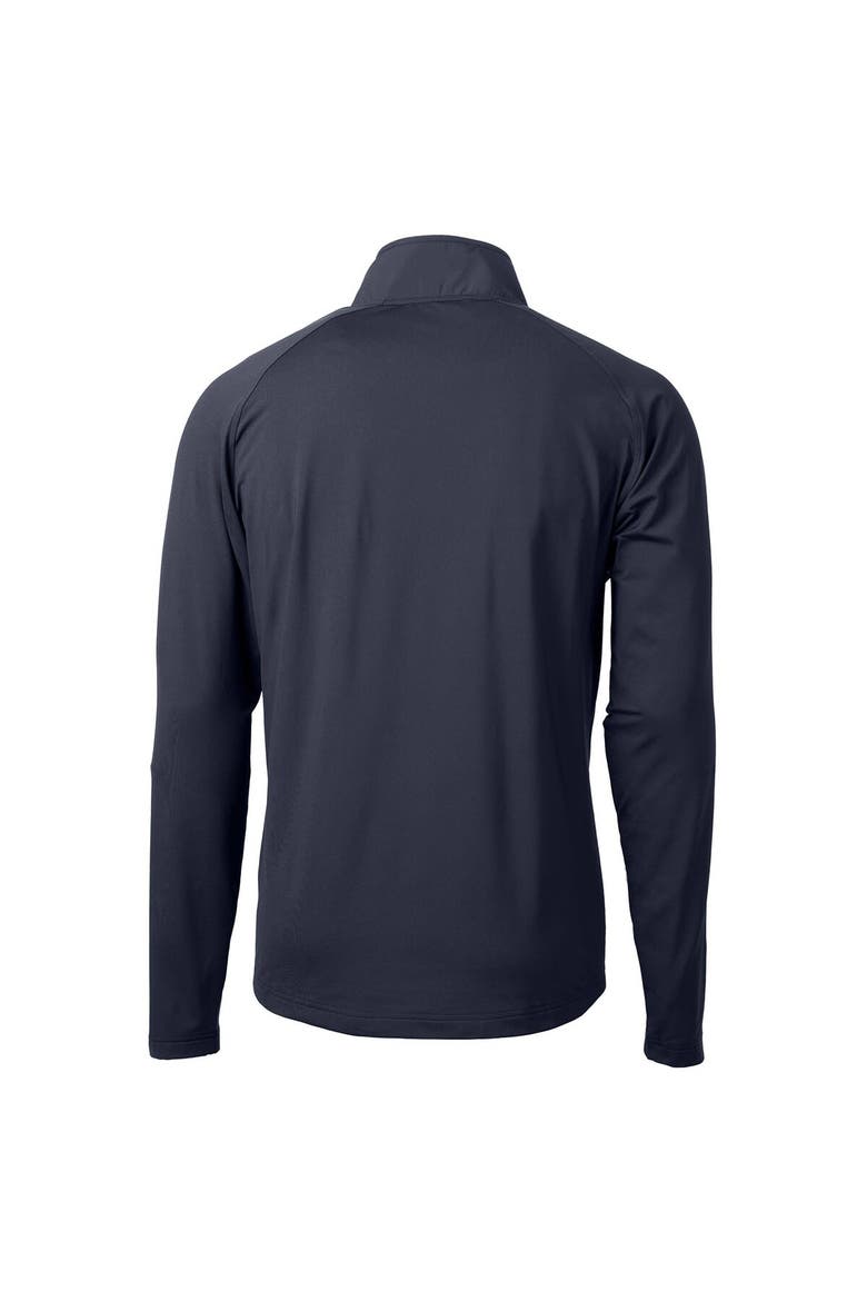 Men's Cutter & Buck Navy Denver Broncos Adapt Eco Knit Hybrid Recycled Quarter-Zip Pullover Top, Alternate, color, Navy