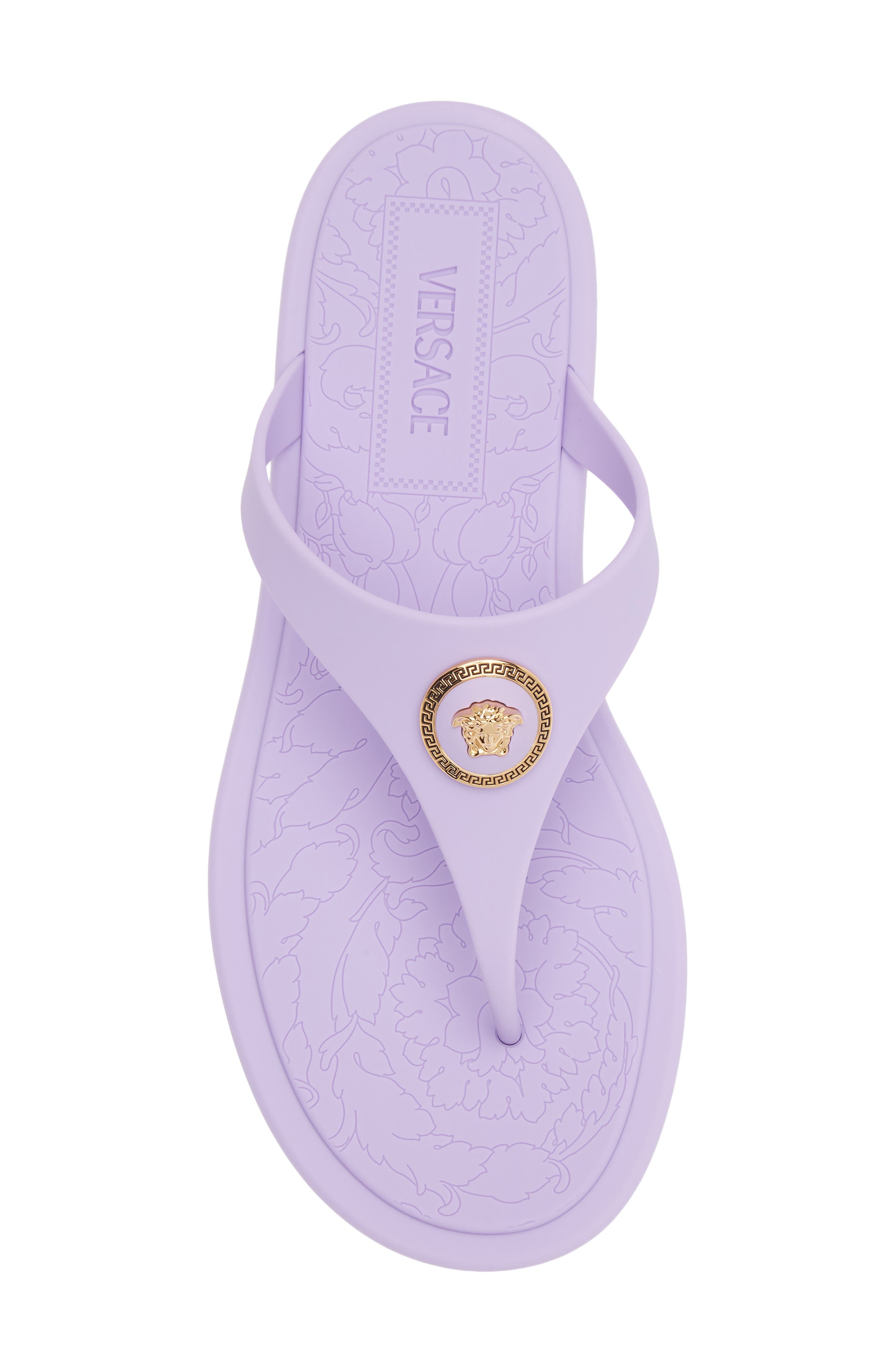 Medusa Flip Flop, Alternate, color, DUSTY LAVENDER-VERSACE GOLD