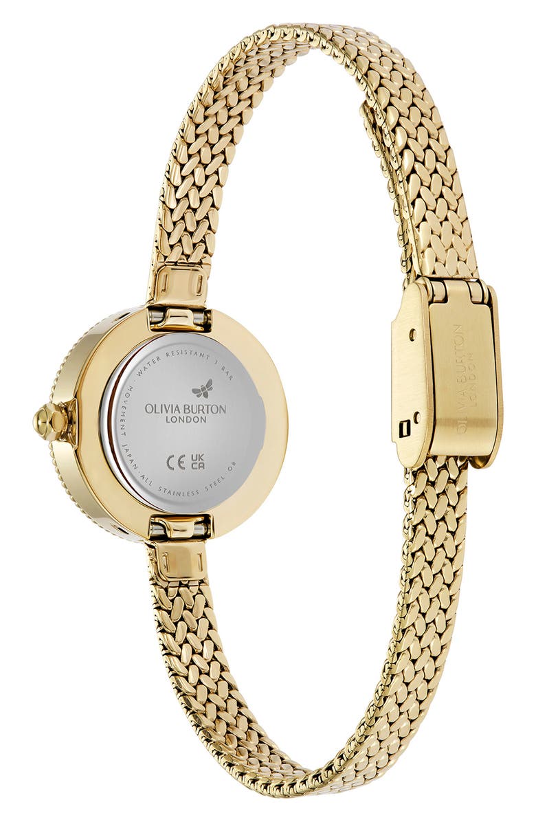 Olivia Burton Finery Mesh Strap Watch, 20mm, Alternate, color, Gold