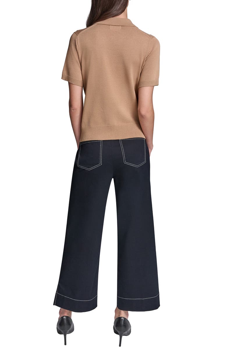 KARL LAGERFELD PARIS Stud Detail Sweater, Alternate, color, Bisque