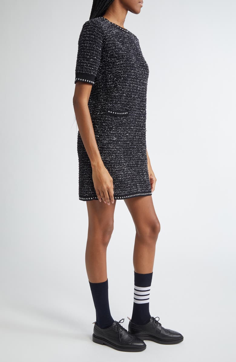 Thom Browne Eyelash Tweed Jacquard Knit Minidress, Alternate, color, 