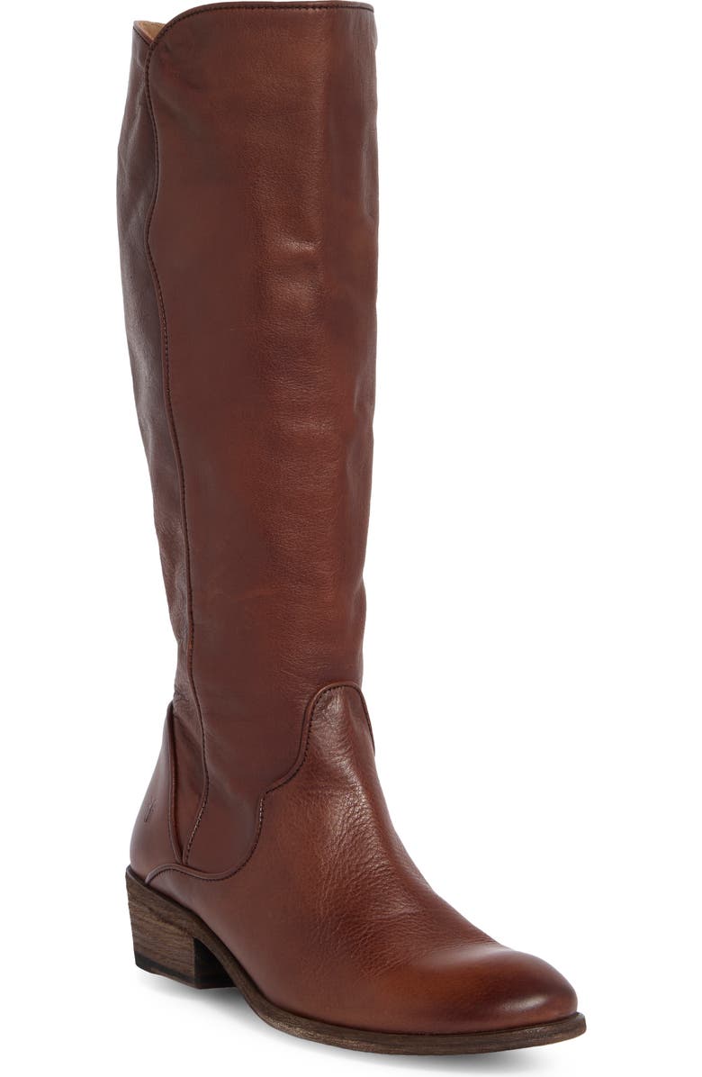 Frye Carson Piping Tall Boot, Main, color, Redwood