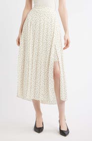 Theory Pleated Dot Print Skirt