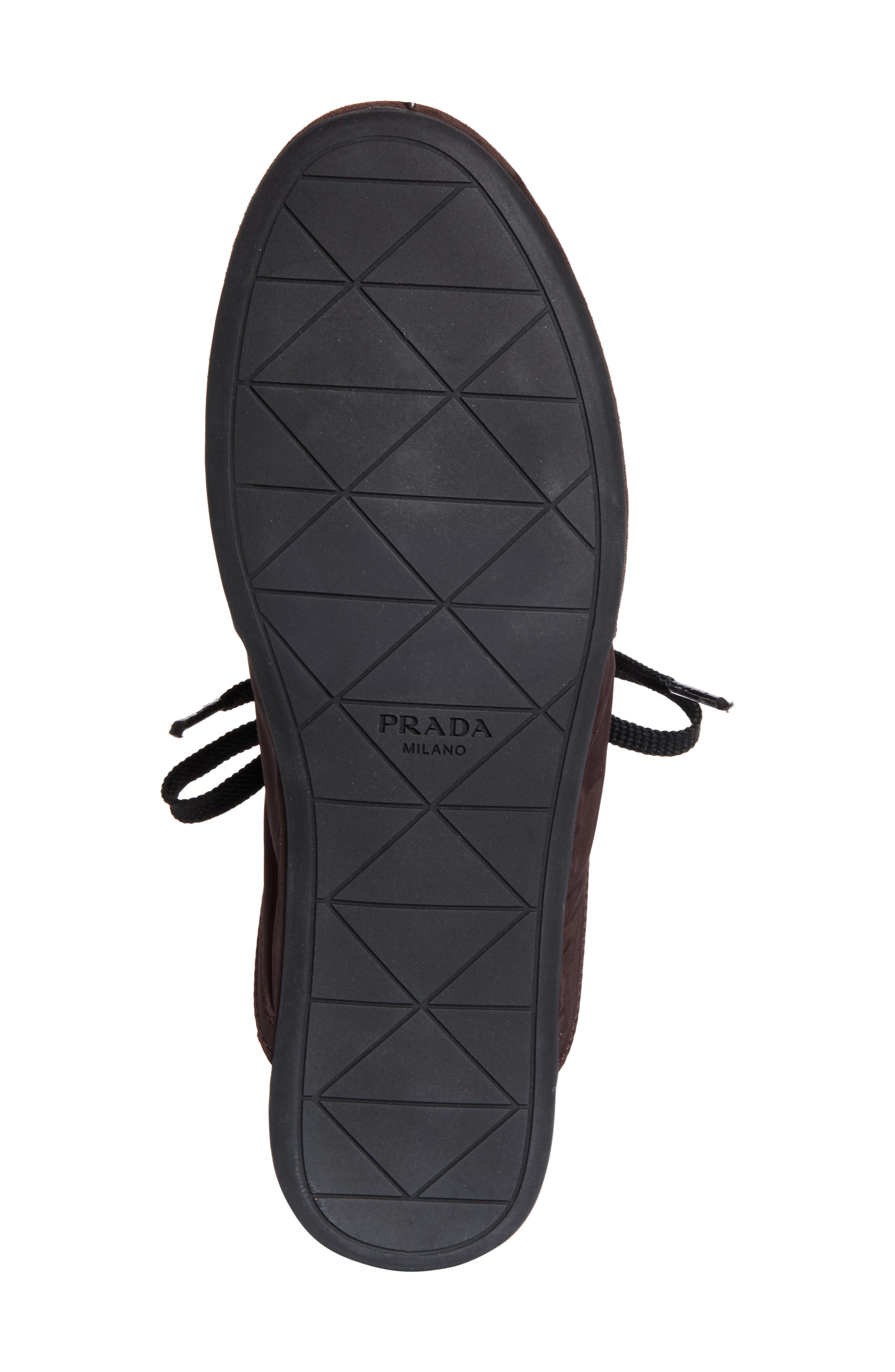 Prada Lace-Up Sneaker Mule, Alternate, color, Caffe