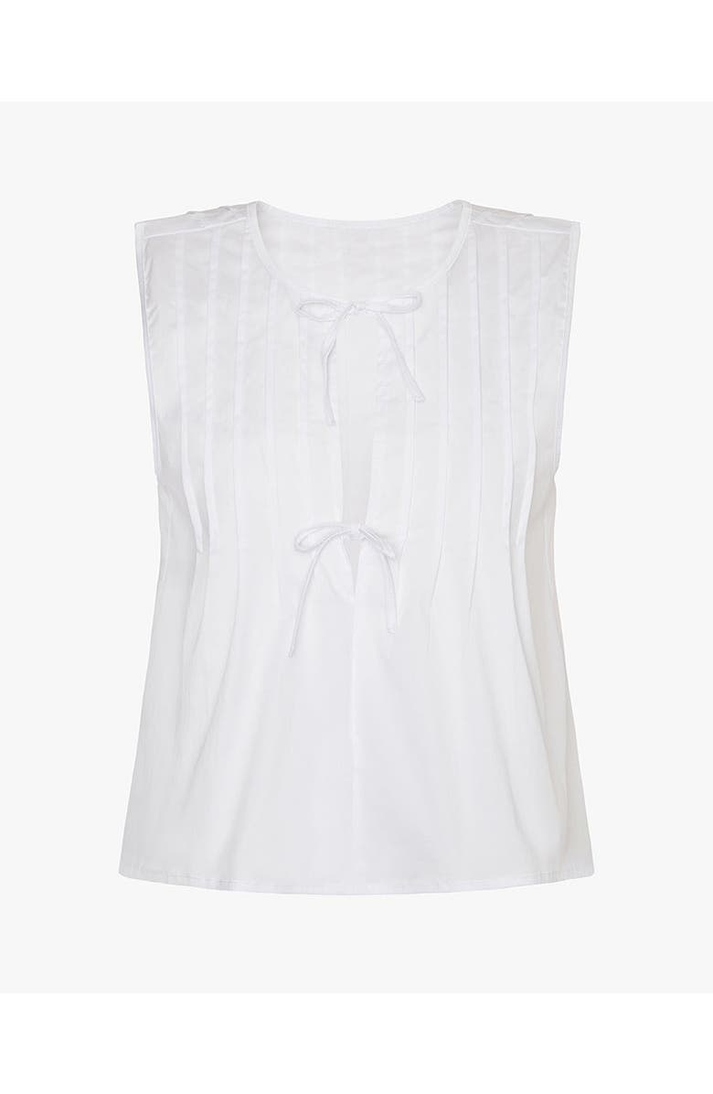 WeWoreWhat Tie Front Flare Top, Alternate, color, White