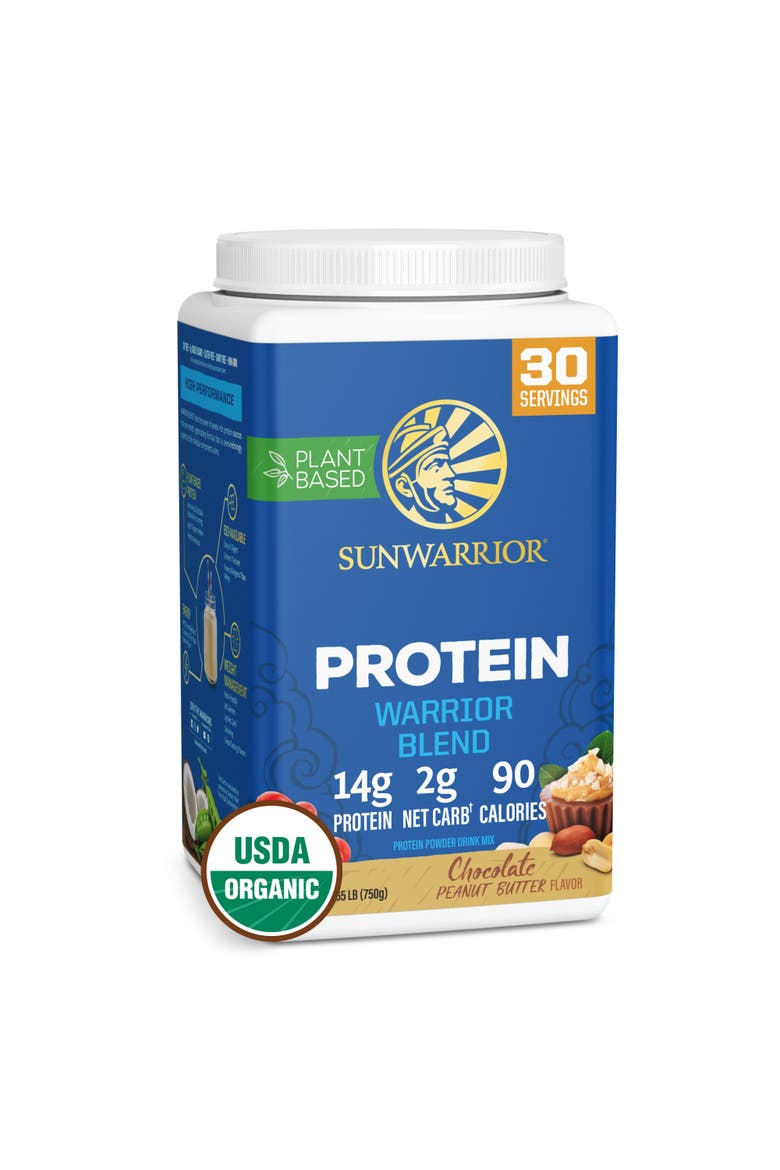 Organic Warrior Blend Protein Powder, Chocolate Peanut Butter, 750gm, Main, color, No Color