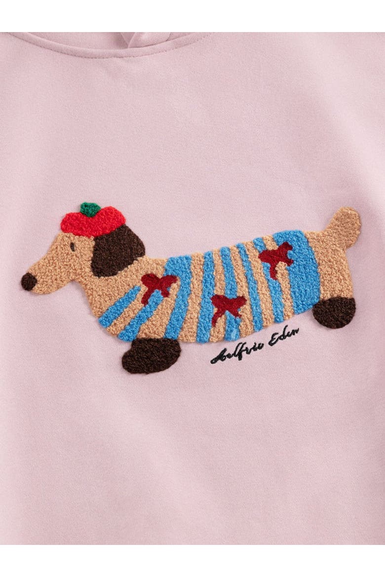 Cartoon Dachshund Hoodie, Alternate, color, Pink