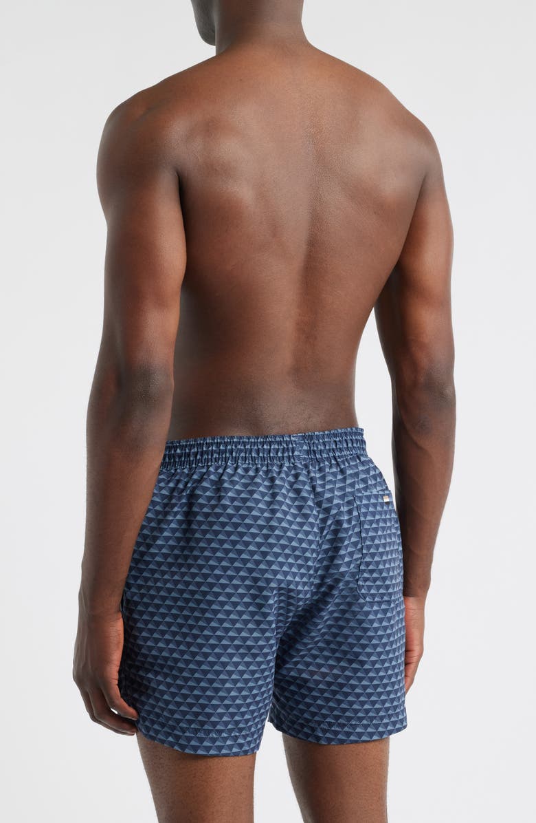 BOSS Vibe Recycled Polyester Swim Trunks, Alternate, color, Navy