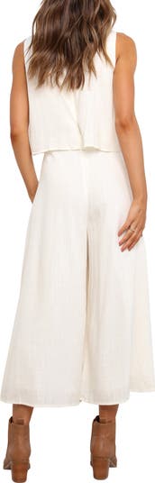 Sleeveless Popover Wide Leg Jumpsuit