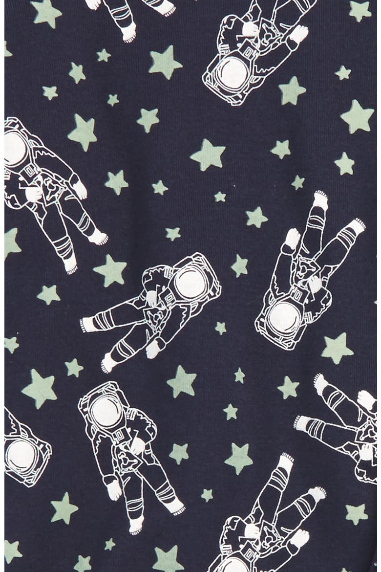 Glow in the Dark Two-Piece Fitted Pajamas, Main, color, NAVY IRIS ASTRONAUT