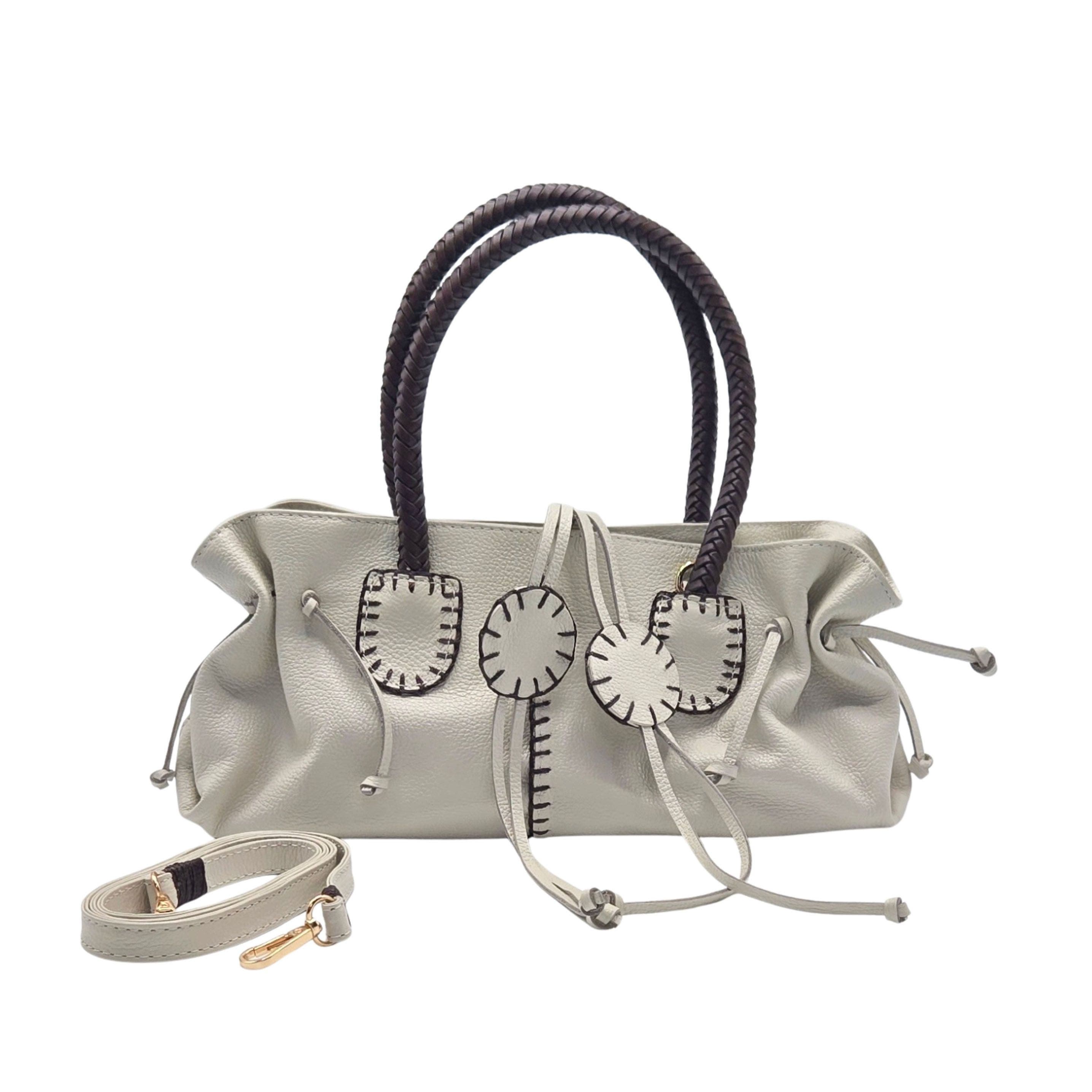 Mini Satchel Leather Bag, Main, color, Winter White