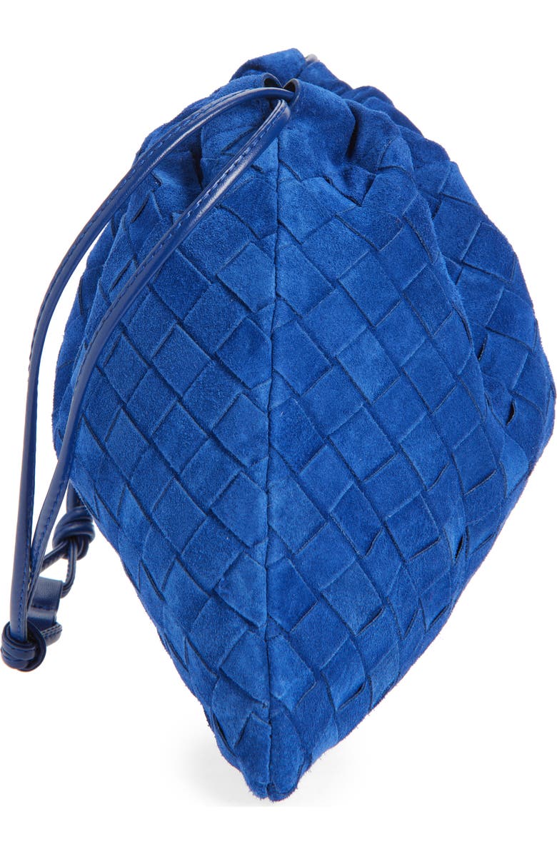 Bottega Veneta Medium Dustbag Intrecciato Suede Bag, Alternate, color, 4297 Blue Royal-Gold