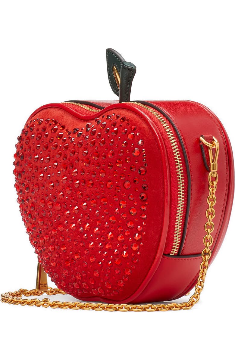 Kate Spade New York big apple embellished smooth leather crossbody bag, Alternate, color,