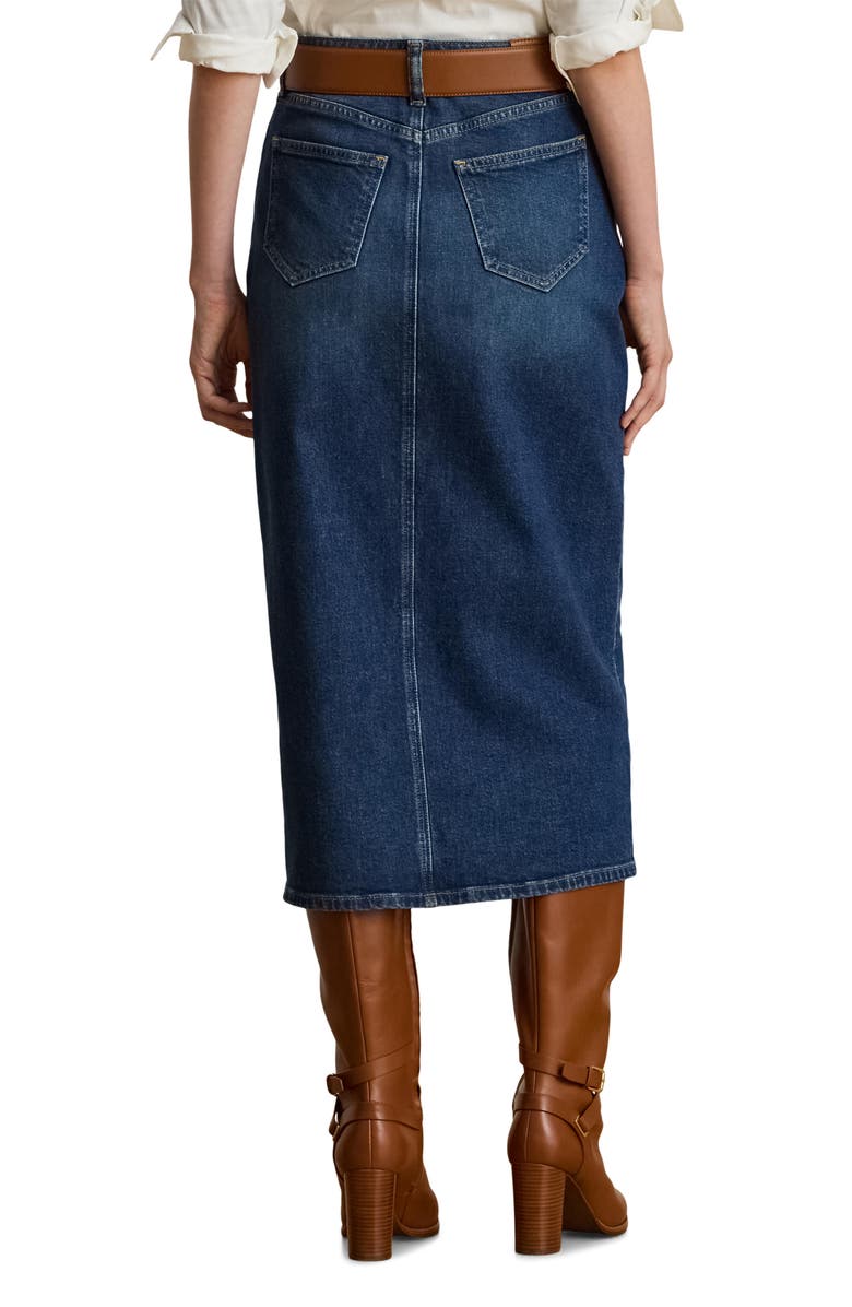 Lauren Ralph Lauren Denim Midi Skirt, Alternate, color,