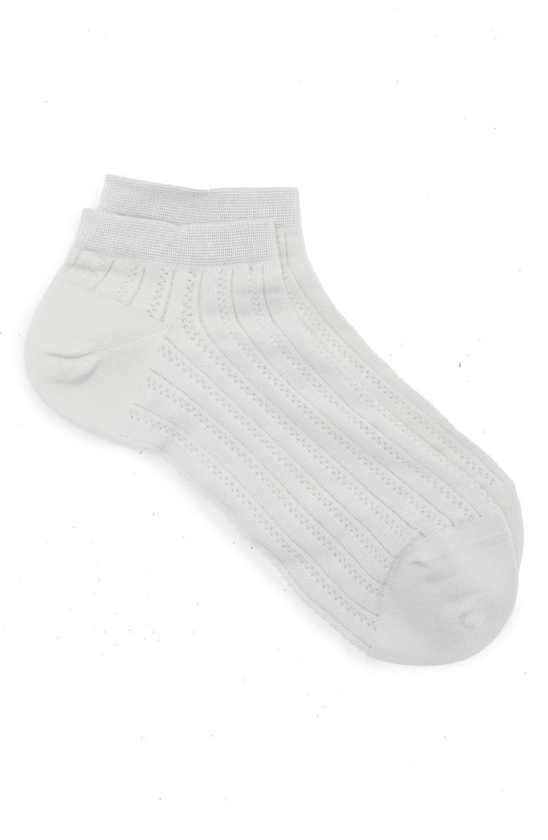 Casa Clara Colette Cotton Blend Pointelle Ankle Socks, Alternate, color, White